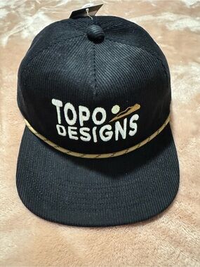 NWT Topo Designs Corduroy Trucker Hat, Black, Unisex One Size